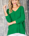 ee:some SK2207 Ribbon Boxy Sweater Kelly Green