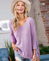 ee:some SK2207 Ribbon Boxy Sweater LAVENDER