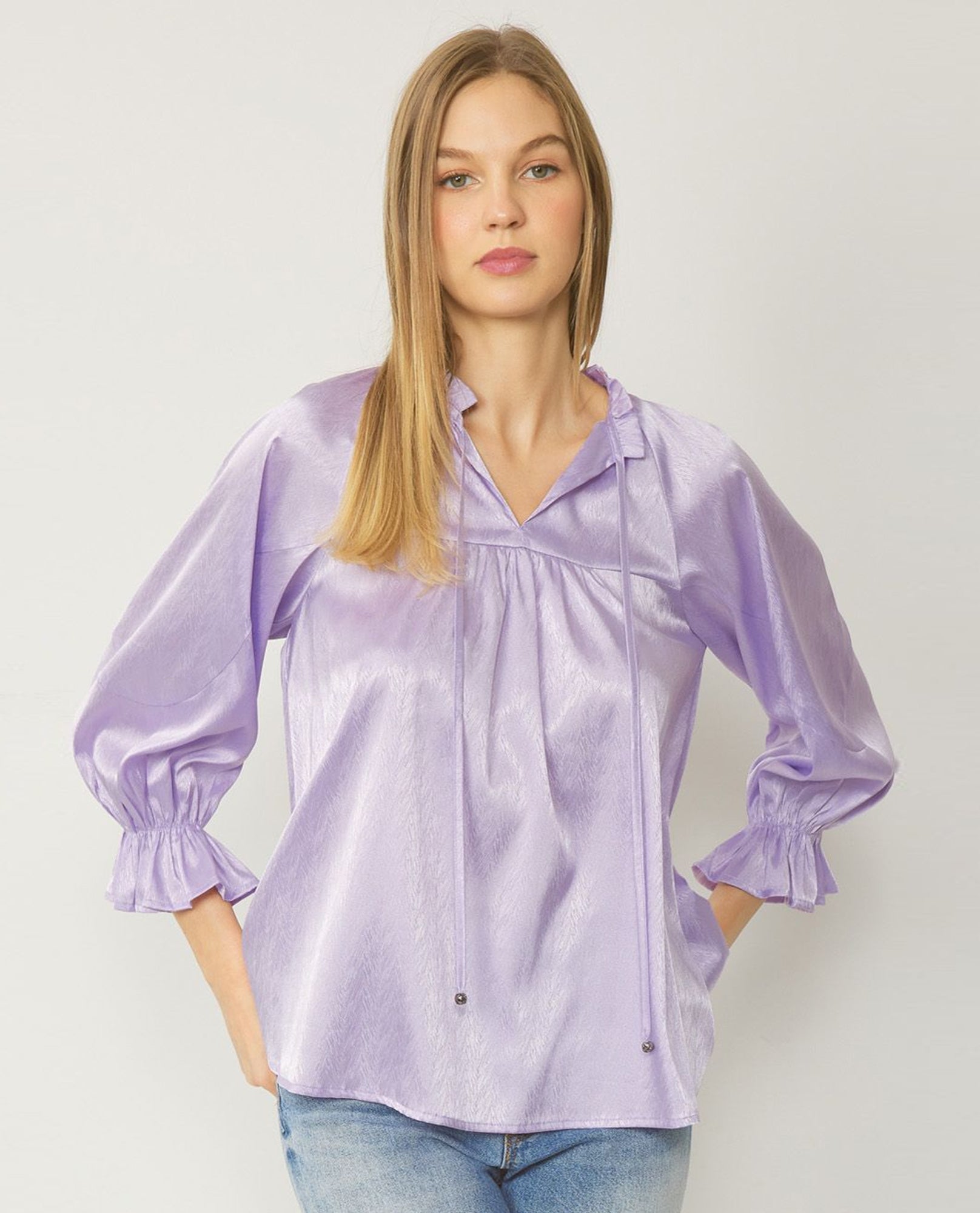 ENTRO T19020 FROST LOOK TEXTURE BLOUSE – The Clothing Cove